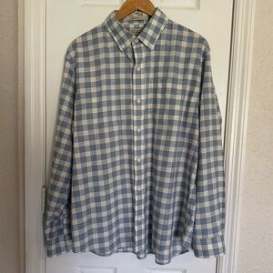 LL Bean Traditional Fit 100% Cotton Plaid Button Down Long Sleeves Large